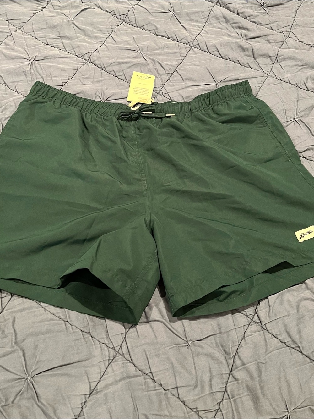 Men's Pine Green Swim Shorts with Drawstring